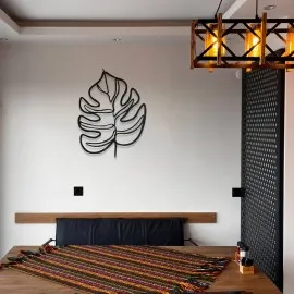 Monstera Yaprak Metal Duvar Tablosu – Tropikal Yaprak Dekoru