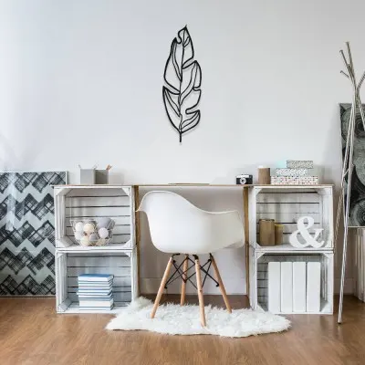 Minimal Tropikal Yaprak Metal Duvar Tablosu
