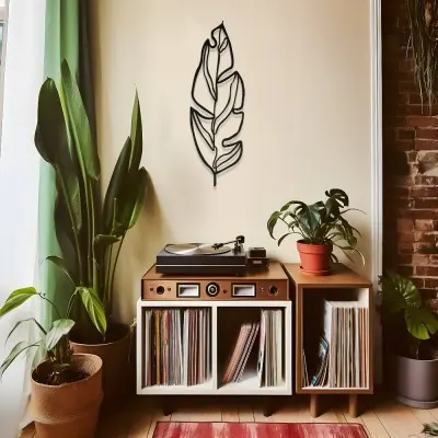 Minimal Tropikal Yaprak Metal Duvar Tablosu