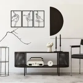 3 Parça Balerin Metal Duvar Tablosu Seti
