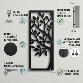  Deve Tabanı (Monstera) Büyük Yapraklı Metal Duvar Tablosu | Modern Ev ve Oda Aksesuarı